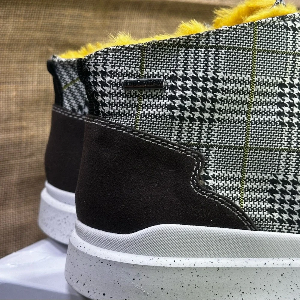 Romika Helsinki black & yellow plaid high hi top sneakers boots sz‎ 8 - Picture 3 of 11